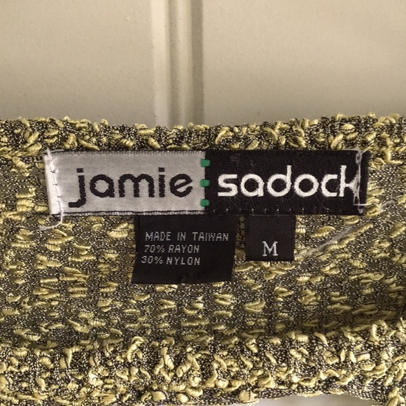 ‘90’s Jamie Sadock long sleeve gold/navy top - Picture 2 of 5